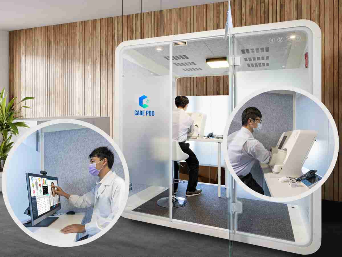 达擎于医疗科技展中展出＂远距诊疗舱＂，，以因应医疗数字化及社会高龄化趋势下、、、、复诊及慢性病患等族群对于远距看诊需求逐渐升高所推出的创新整合方案。。。。多功能合一、、、高隐私性的远距诊疗舱可根据病患端与医师端的不同需求，，提供弹性化及客制化功能，，，，节省医生和病患的精力及时间