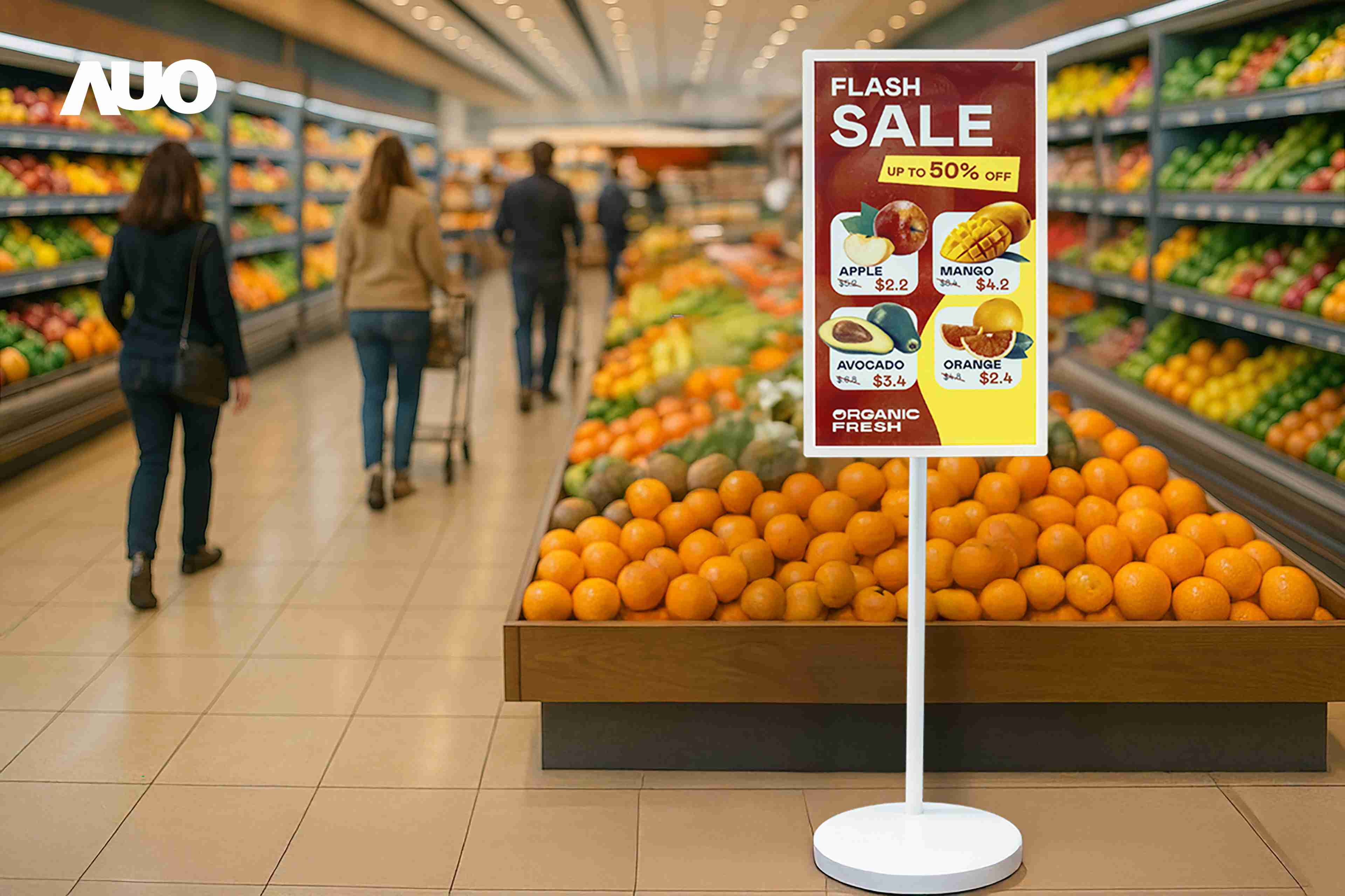 达擎首亮相低功耗、、、全彩的〝aecoPost电子纸解决方案〞，，，仅在更新画面时需要微量的电力驱动，，，，无需布建电线的便捷设计，，，使其可灵活应用、、、随意置放，，，，并可透过云端或行动装置app，，，，轻松管理及排程广告内容，，，，晋升店头营销利器。。。。